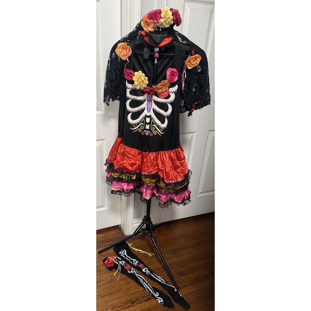 Amscan Day of the Dead Señorita Halloween Costume (See Measurements for Size)